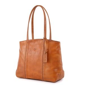 Leather Tote Bag in Cognac Brown - Classic Women's Shoulder Bag